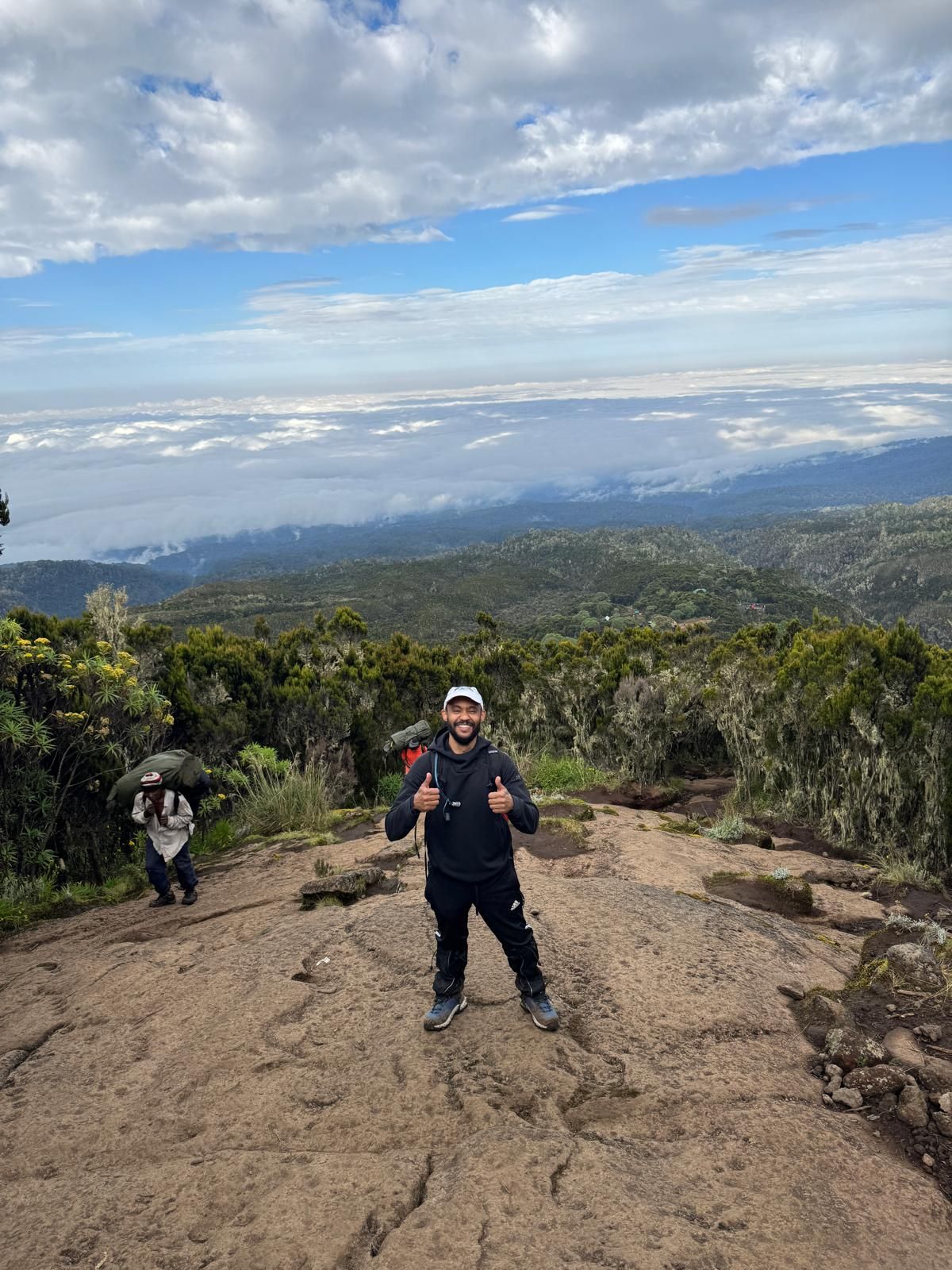 Ahmed above the clouds on Kilimanjaro